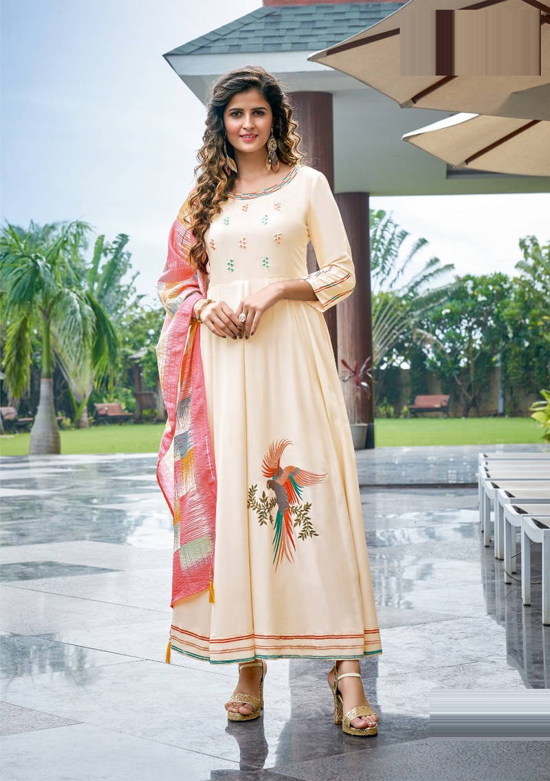 Mittoo Shangar Fancy Festive Wear Printed Maslin Designer Kurti With Dupatta Collection